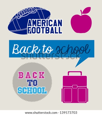 back to school icons over beige background vector illustration