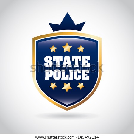 state police over gray background vector illustration 