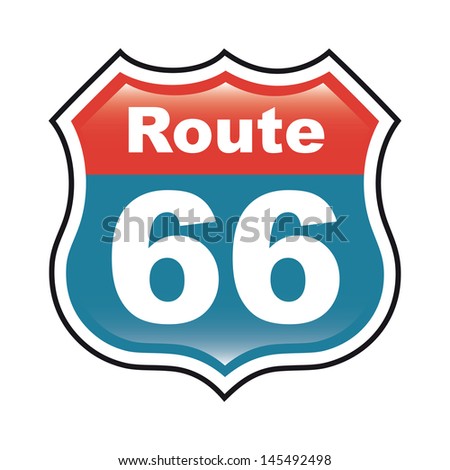 route 66 label over white background vector illustration 