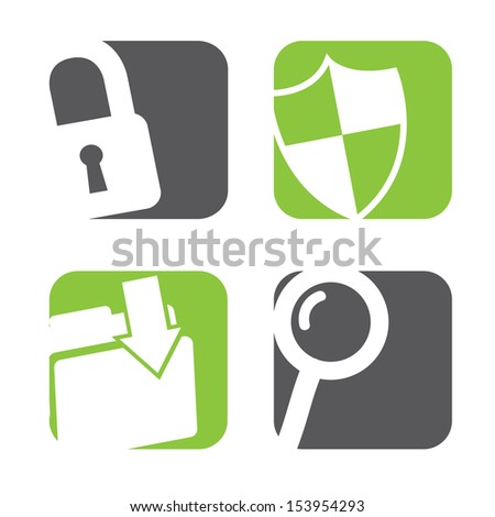 data protection icons over white background vector illustration 