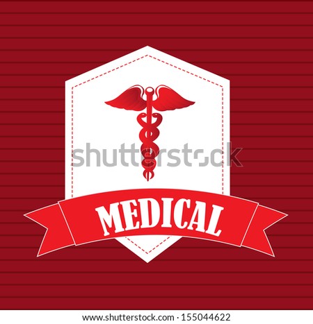 health care over red background vector illustration