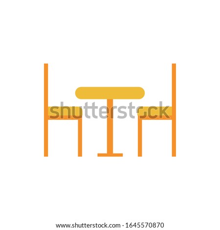 table with chairs dinningroom flat style vector illustration design