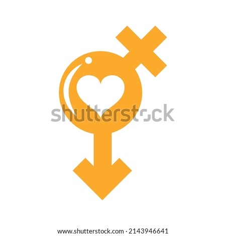 yellow hetero gender symbol icon
