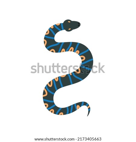 blue snake animal wild icon