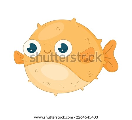 yellow blowfish swiming sealife animal