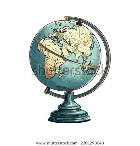 Old fashioned globe symbolizes global communications and education isolated