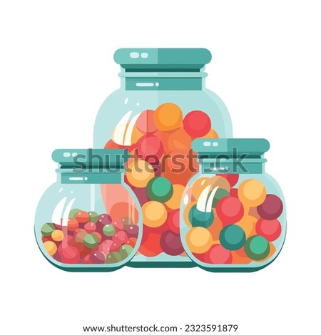 candy jars design over white