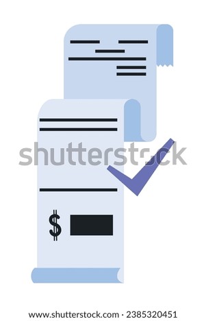 voucher payment and check mark vector isolated
