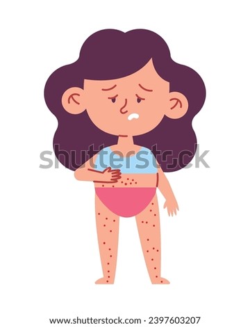 kawasaki disease illustration of a sick girl vector isolated