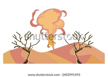 sandstorm illustration in desert vector isolated