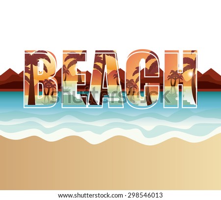 beach landscape design, vector illustration eps10 graphic