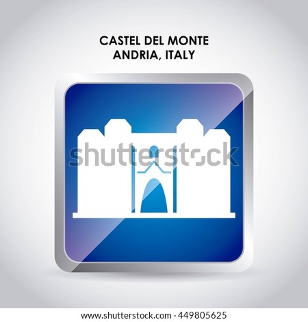 Italy culture concept represented by castel del monte icon. Colorfull and flat illustration. 