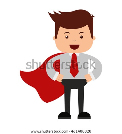 man businessman cartoon character icon vector isolated graphic
