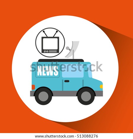 tv news car antenna design vector illustration eps 10