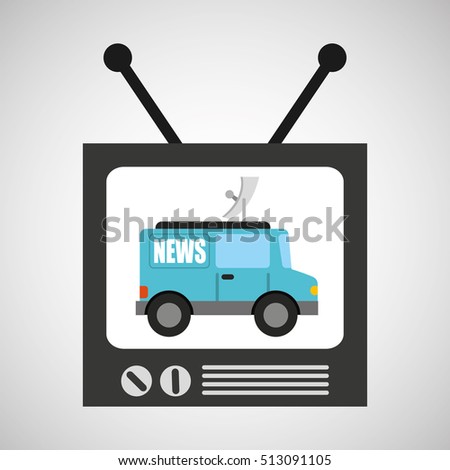 tv news car antenna design vector illustration eps 10