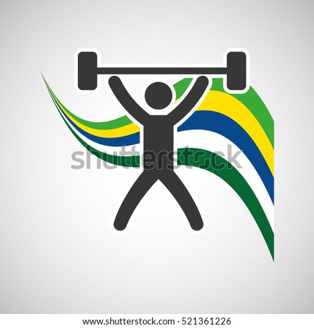 weight lifting sportsman flag background design vector illustration eps 10