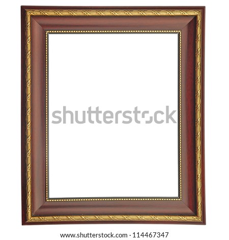 Wooden Picture Frame Isolated On White. Insert Photo Of Your Choice ...