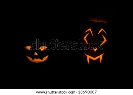 Pumpkins carved for Halloween