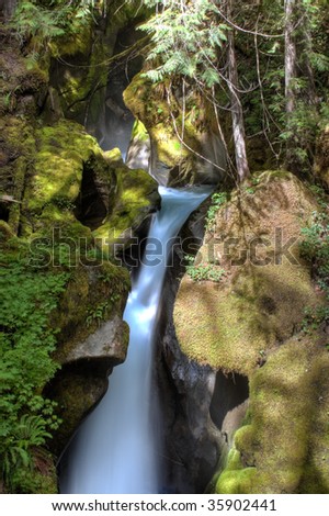 Ladder Creek Falls in the North Cascades