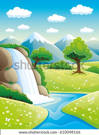 collection image wallpaper: Waterfall Cartoon