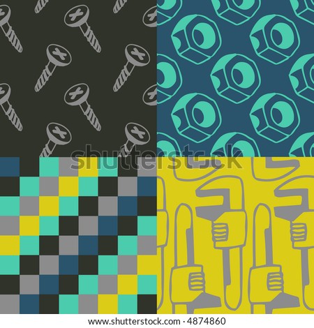 Pop-art seamless patterns – tools – others of same series : http://www.shutterstock.com/lightboxes.mhtml?lightbox_id=625018