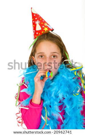  Little girl is feasting at a party Foto stock © 