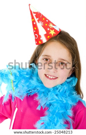  Little girl is feasting at a party Foto stock © 