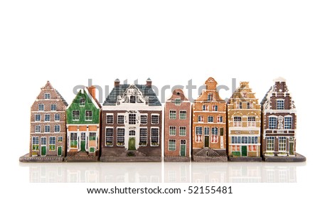 Amsterdam in miniature houses isolated over white