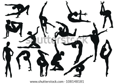 Gymnastics Silhouette - Vector - 108148181 : Shutterstock