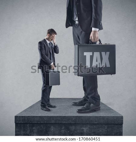 Business man request taxes payment from the small man