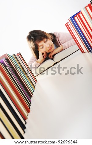 Female student reading a book, similar pictures on my portfolio