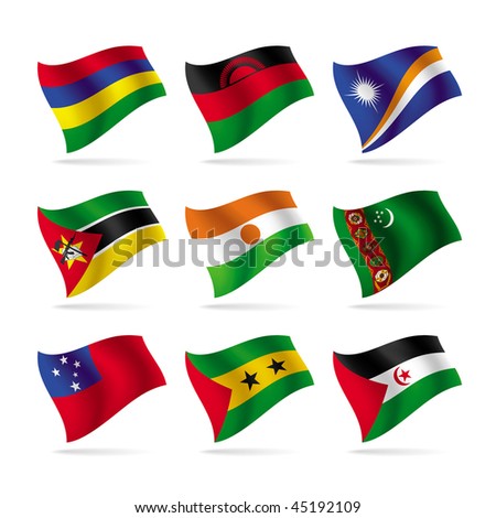 Vector set of world flags