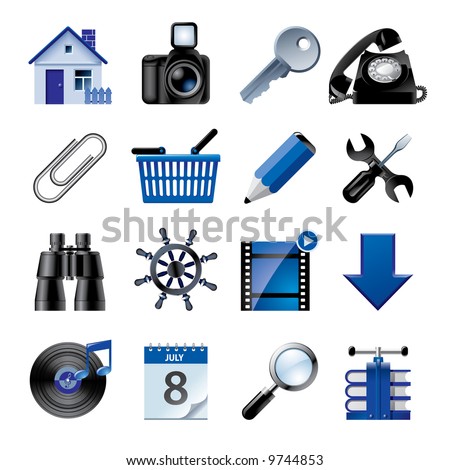 Vector blue website and internet icons 2