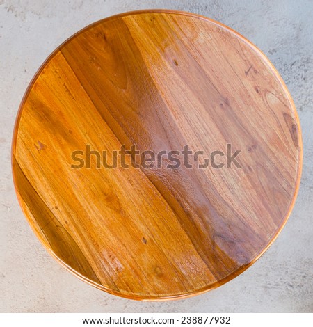 Circle Wood Table on a floor