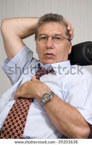 Happy businessman in business affair , working in the office