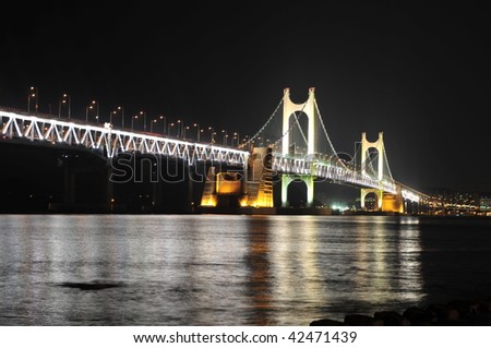 Night view of the big bridge