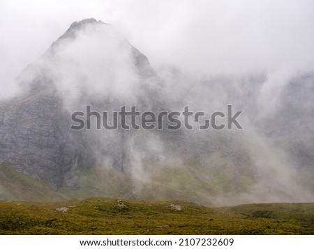 Heavy mist decending on the Fairy Pools waterfalls, Glenbrittle, Isle of Skye, Scotland, UK Zdjęcia stock © 