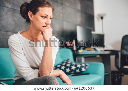 Similar – Image, Stock Photo anxiety Woman portrait