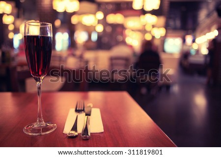 Italian restaurant serving table background