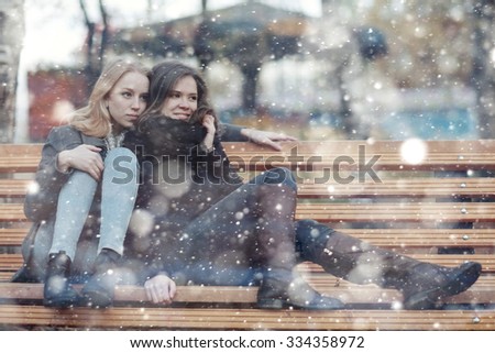lesbians having fun in the snow Hot and mean strapon lesbians