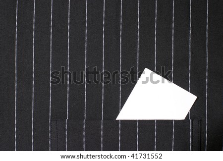clean white card in suit pocket