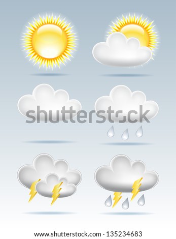 Set of Weather icons. Vector illustration