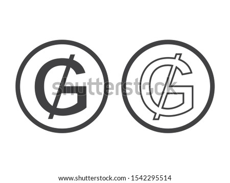 Paraguayan guarani currency symbol, vector illustration on white background