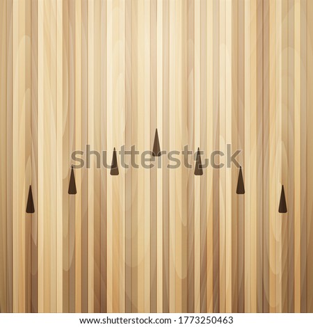 Bowling street wooden floor. Bowling alley background. Vector illustration
