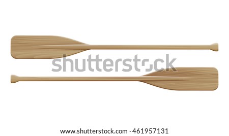 Two wooden paddles. Sport oars. ストックフォト © 