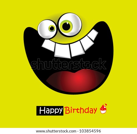 Happy Birthday Card Big Smile Stock Vector Illustration 103854596 ...