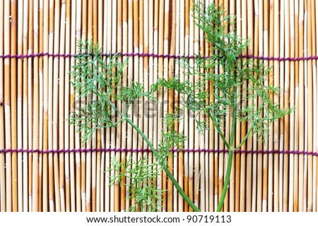 parsley  on bamboo plate