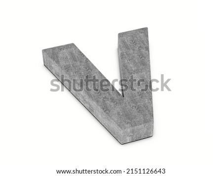 Concrete letter V on a white background. 3d illustration. Photo stock © 