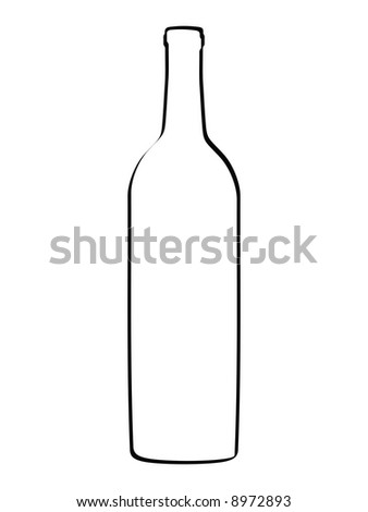 Outline Red Wine Bottle, Illustration - 8972893 : Shutterstock