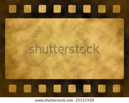 Old yellow paper background with film strip.